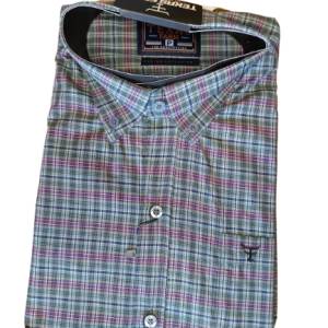 Camisa Xadrez Manga Curta Texas Farm